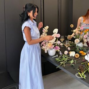 Zara Blue Maxi Sundress with Flutter Cap Sleeves MilkMaid